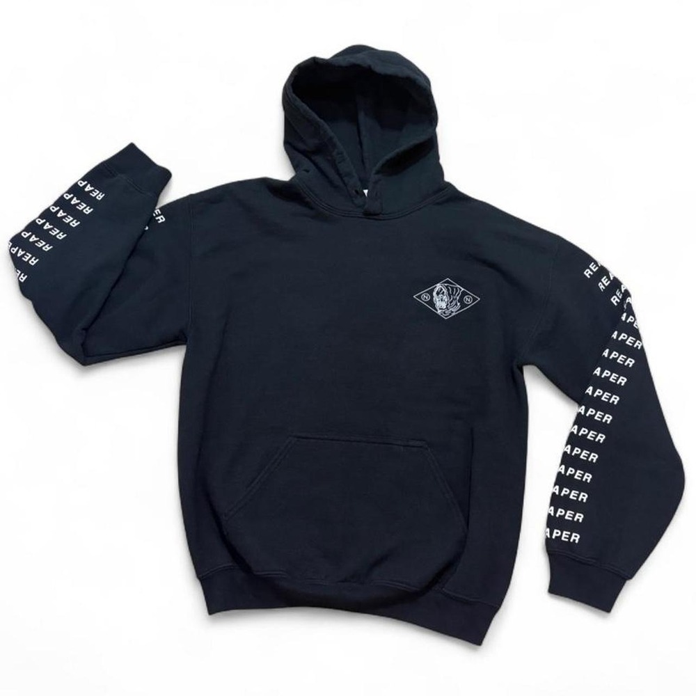 Grim Reaper Patch Hoodie Nothing,Nowhere Black Emo Streetwear Goth core Size M